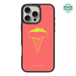 Fujisan Coral Ice Cream - iPhone 16 Pro Max Frosted Black Bumper MagSafe Case