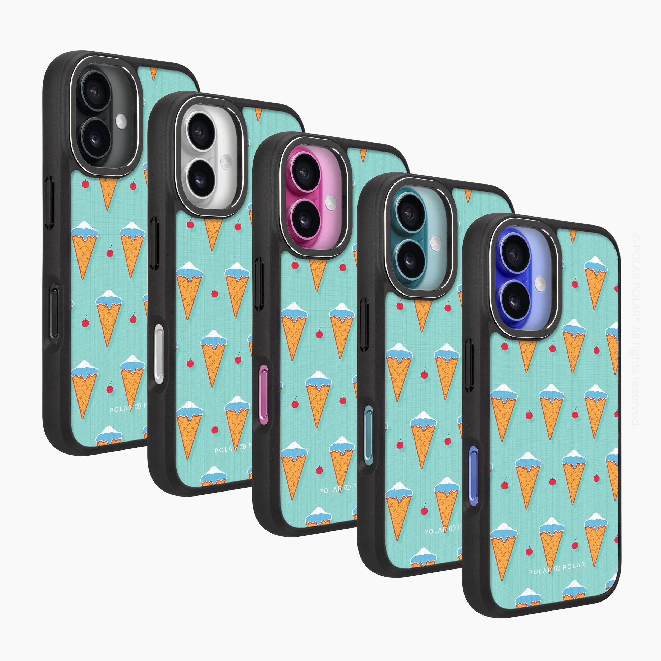 Fujisan Lake Blue Ice Cream - iPhone 16 Plus Frosted Black Bumper MagSafe Case