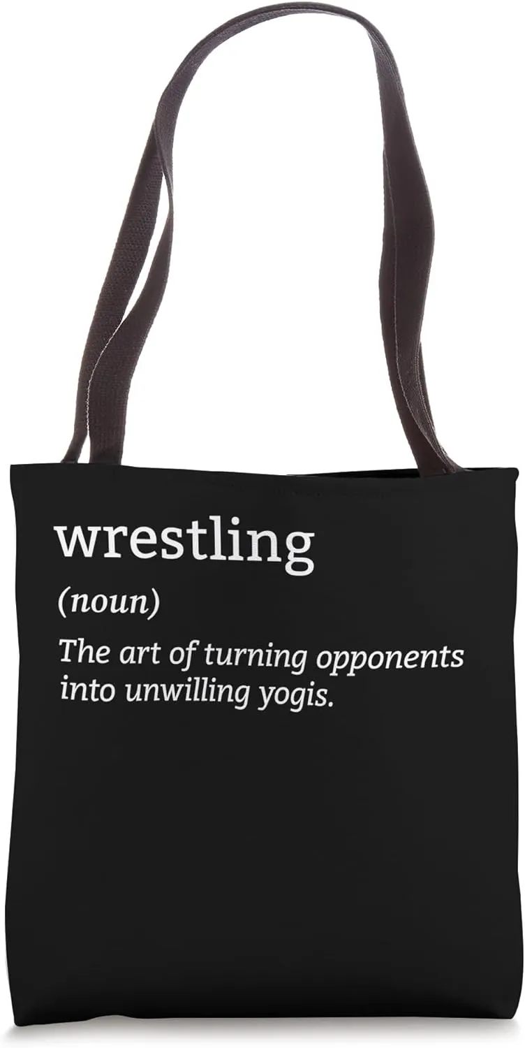 Funny Wrestling Definition Unwilling Yogis MMA Wrestlers Tote Bag