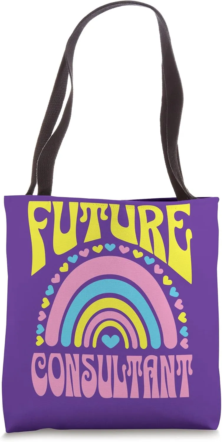 Future Consultant Bright Retro Rainbow Consultants Training Tote Bag
