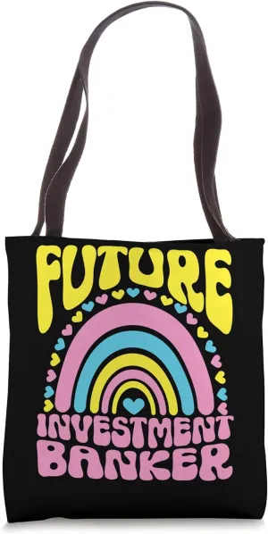 Future Investment Banker Bright Retro Rainbow Occupation Tote Bag