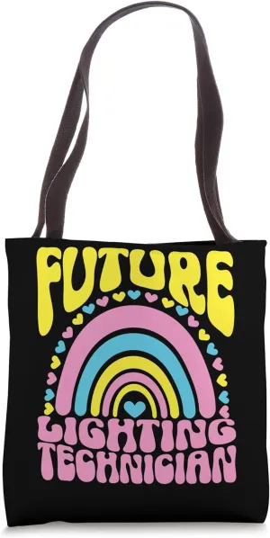 Future Lighting Technician Bright Retro Rainbow Occupation Tote Bag
