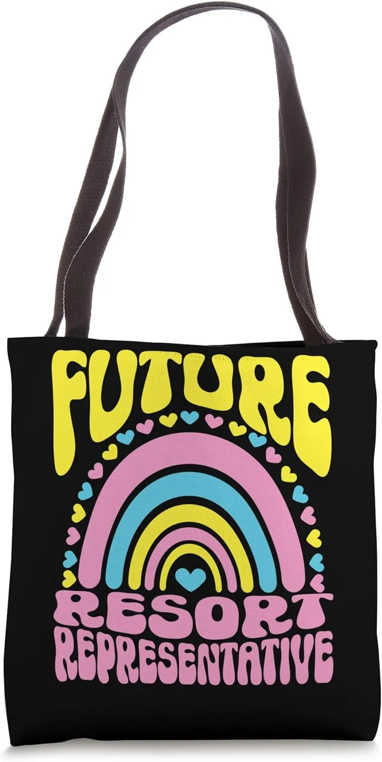 Future Resort Representative Bright Retro Rainbow Occupation Tote Bag