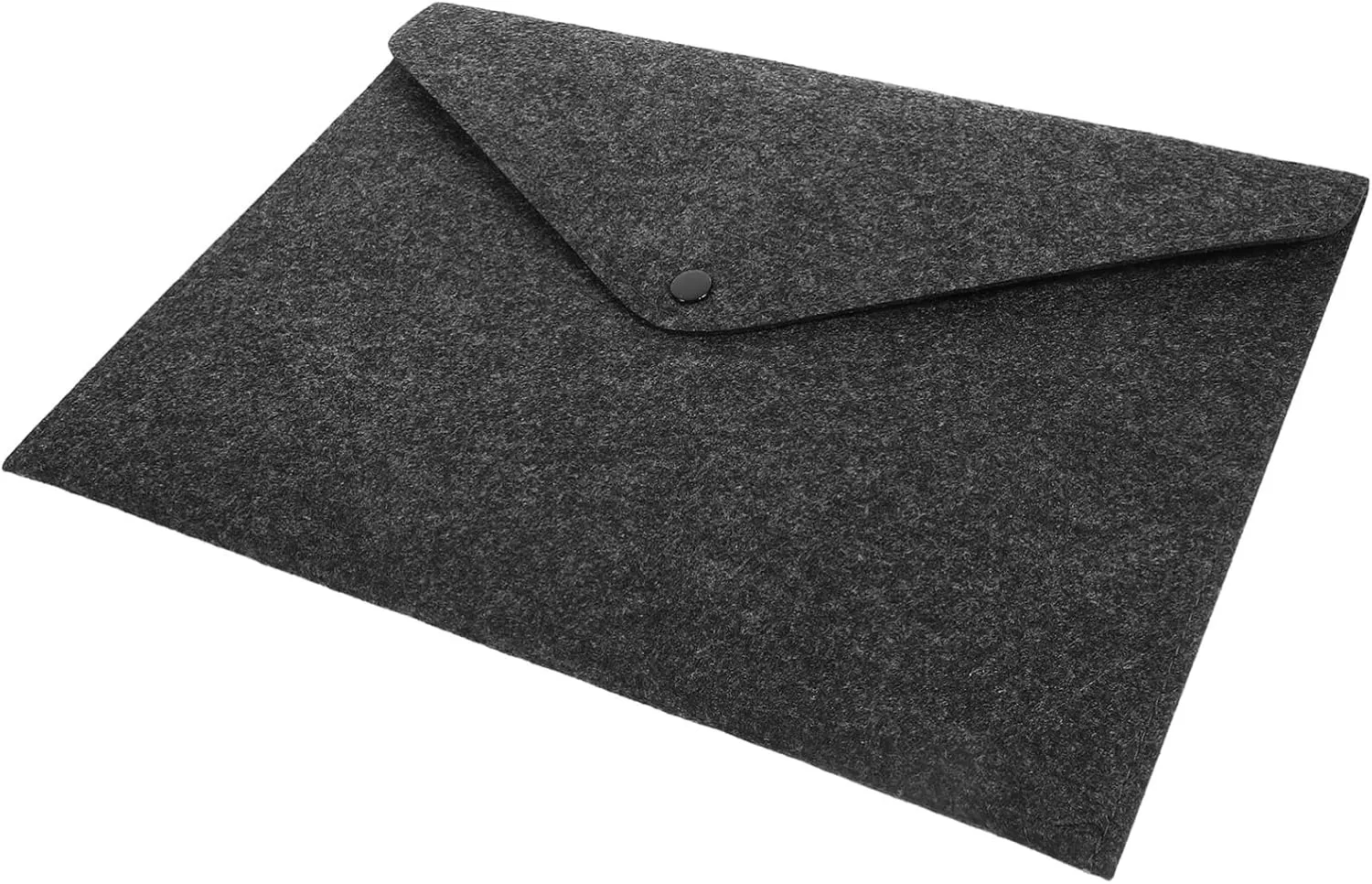 Gadpiparty Felt File Folder Document Carrier Bag Portable Organizer Handbag for Office School Dark Grey Envelope Design with Button Closure for Efficient Storage and Stylish Use