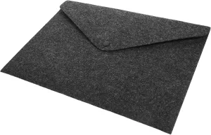 Gadpiparty Felt File Folder Document Carrier Bag Portable Organizer Handbag for Office School Dark Grey Envelope Design with Button Closure for Efficient Storage and Stylish Use