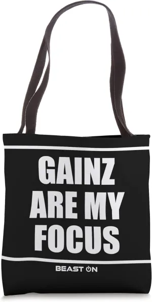 Gains are my focus bodybuilding gym fitness training workout Tote Bag