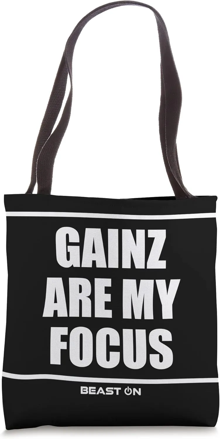 Gains are my focus bodybuilding gym fitness training workout Tote Bag