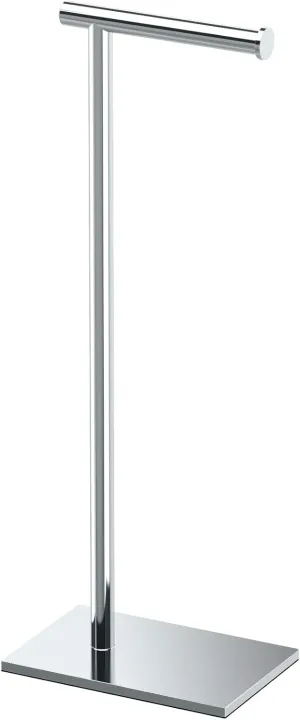 Gatco 1431C Modern Rectangle Base Freestanding Toilet Paper Holder, 21.25" Chrome with Weighted Base