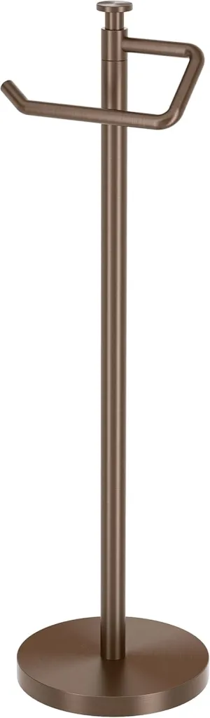 Gatco 1435BZ Standing Tissue Holder, 23.68", Bronze | Toilet Tissue Roll Holder Stand with Weighted and Padded Base for Bathroom