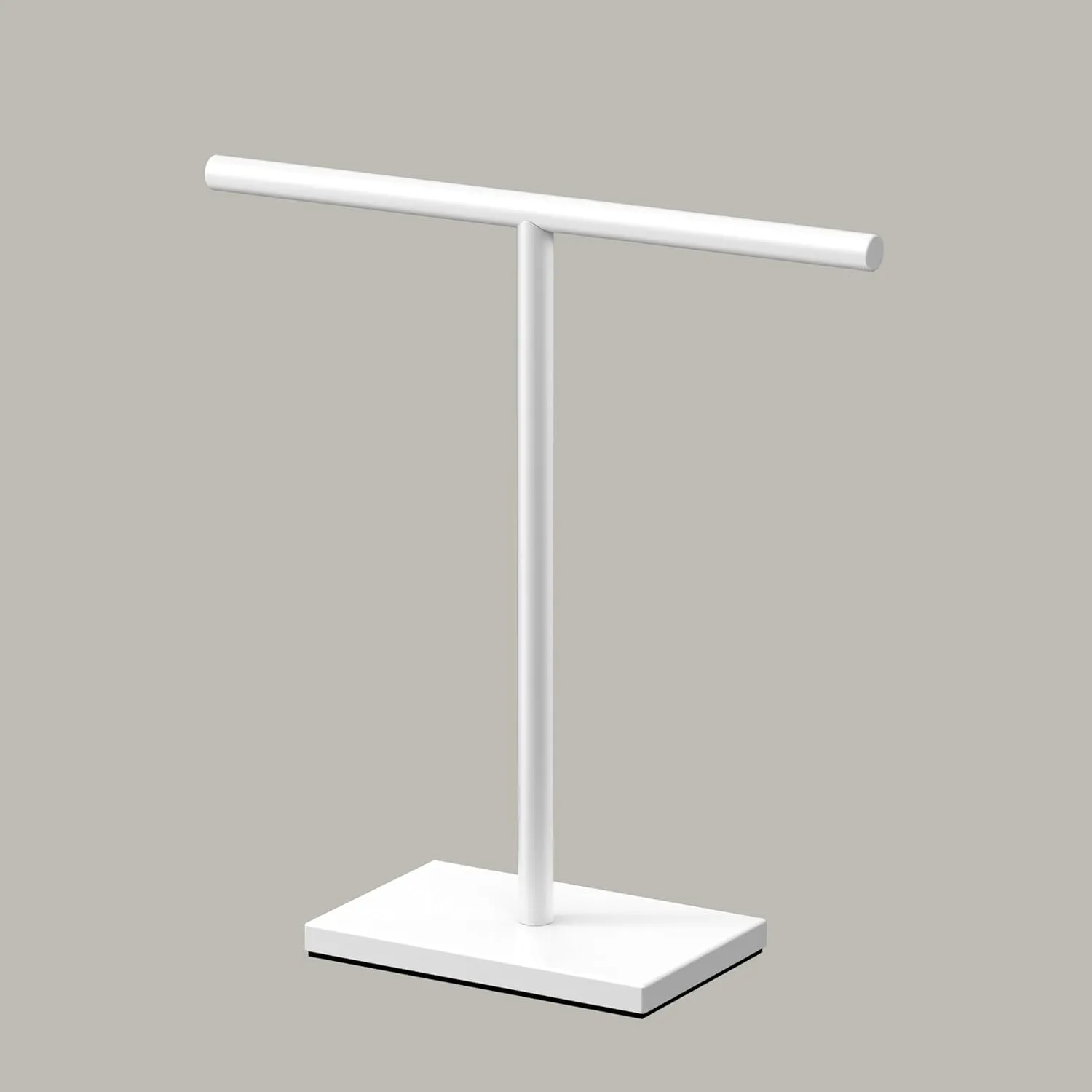 Gatco 1444W, Modern Rectangle Base Freestanding Countertop Towel Holder, Matte White / 10.50" W x 11.13" H T-Shape Style Countertop Hand Towel Holder for Bathroom, Kitchen/Fingertip Towel Rack