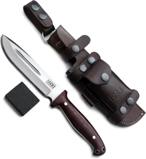GCS Handmade Micarta Handle D2 Tool Steel Tactical Hunting Knife with leather sheath Full tang blade designed for Hunting & EDC GCS 155