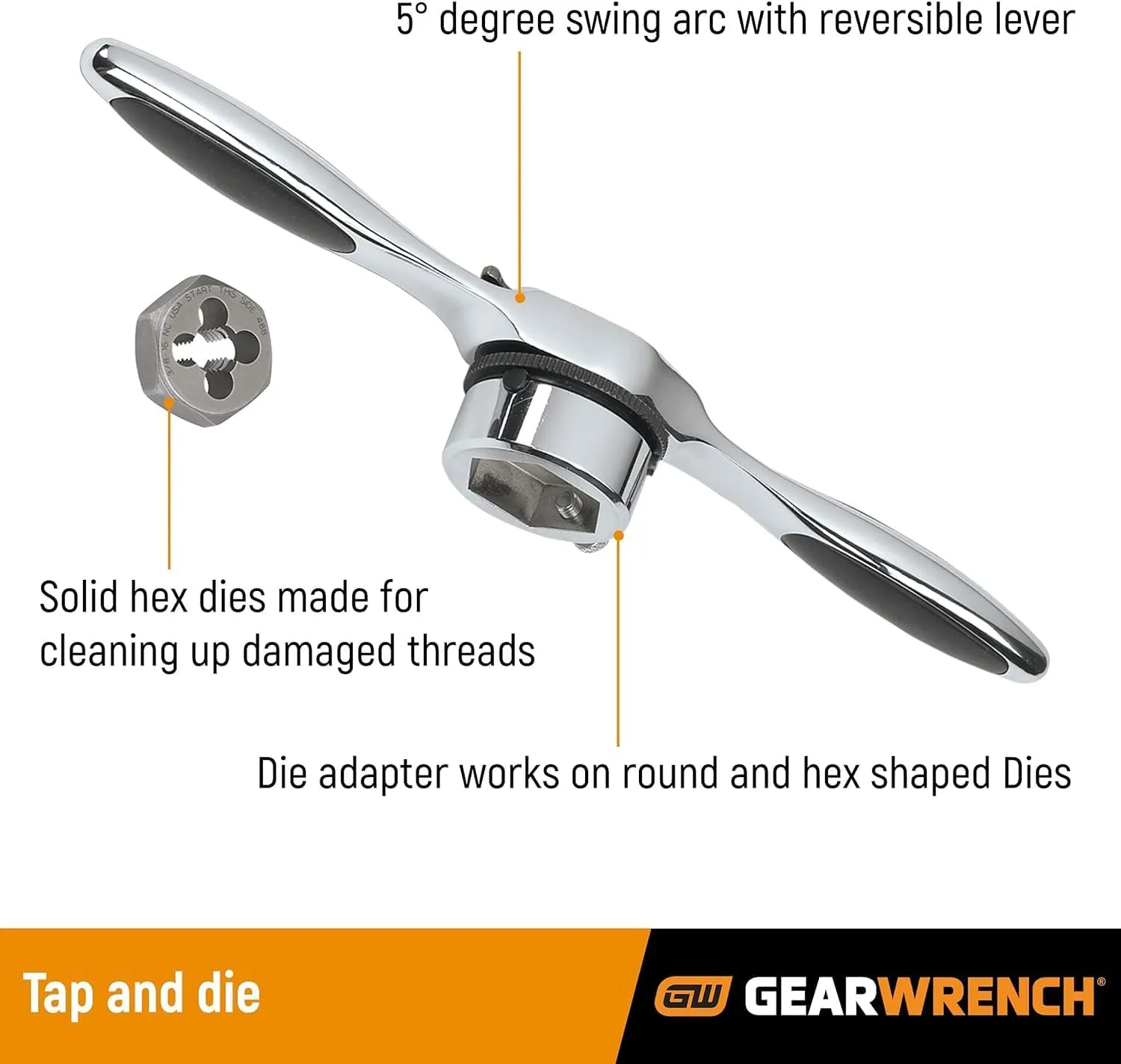 GEARWRENCH 114 Piece Ratcheting Tap and Die Set | SAE & Metric | 82812