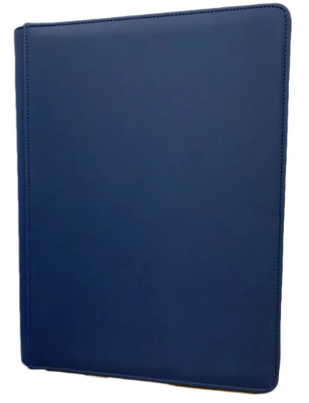 Generic Canvas 9-Pocket Zipper Binder - Blue