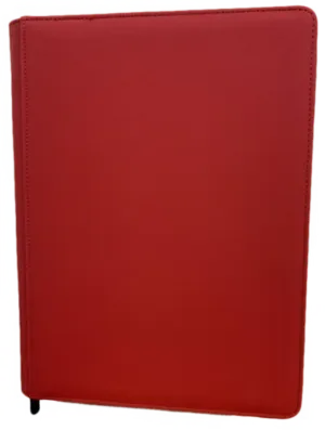 Generic Canvas 9-Pocket Zipper Binder - Red