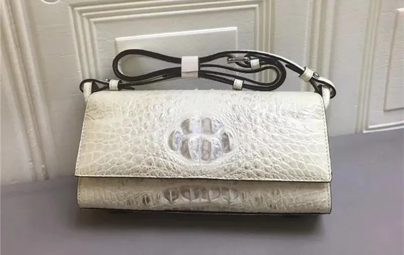 Genuine Crocodile Skin Lady Small Flap Purse Authentic Alligator Leather Women's Sling Shoulder Bag Female Cross Body Bag