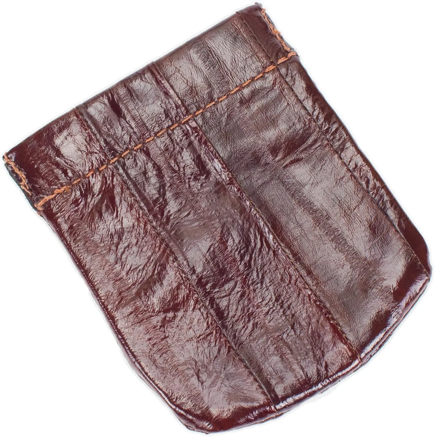 Genuine Eel Skin Leather Spring Loaded Coin Pouch