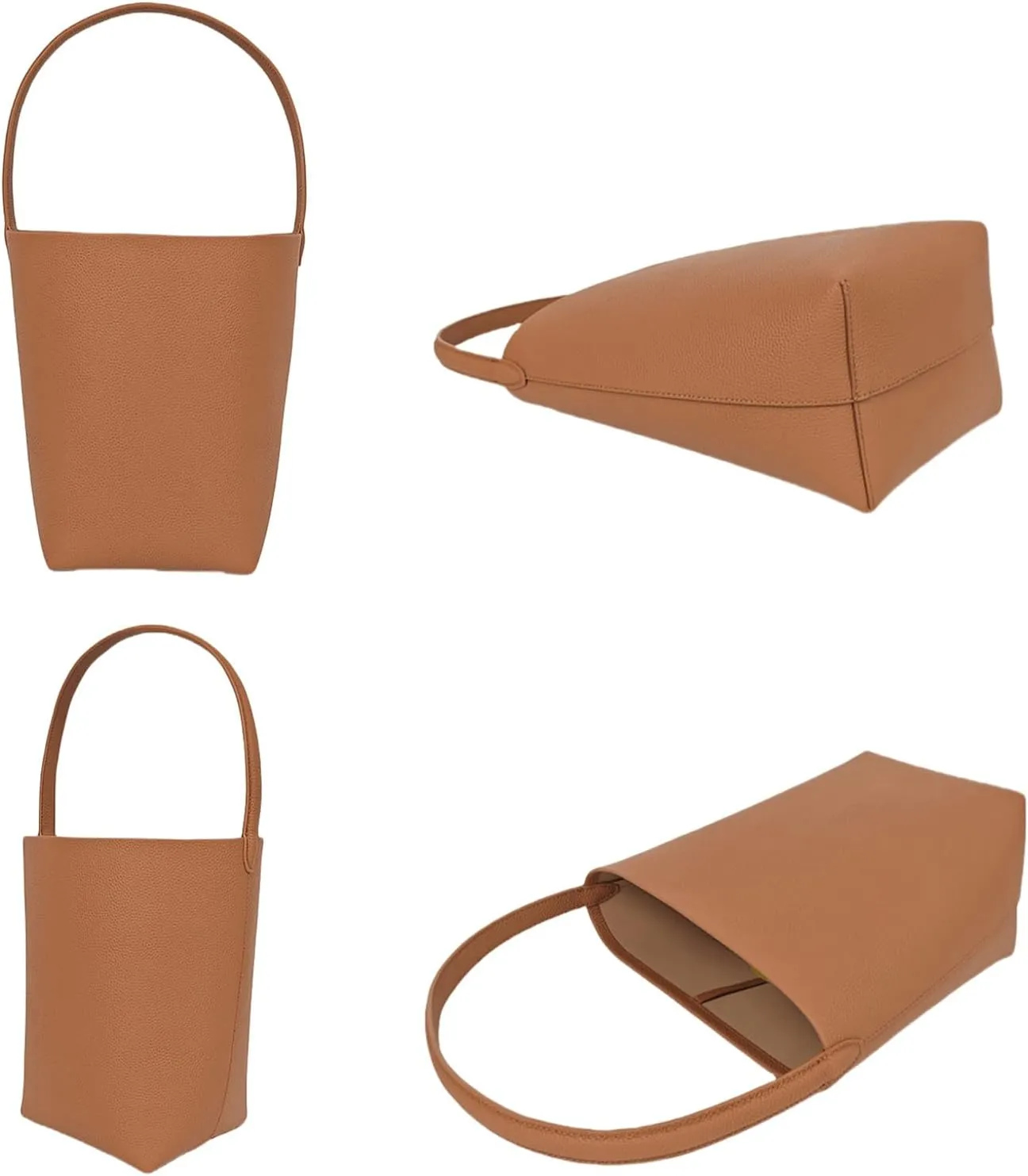 Genuine Leather Bucket Tote Bag for Women -Casual & Spacious Shoulder Handbag