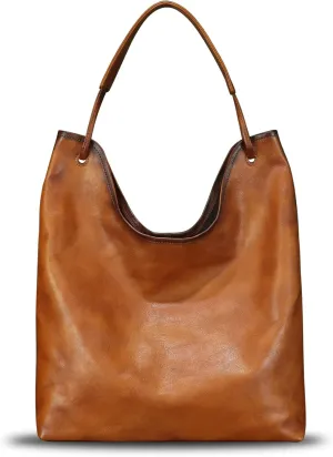Genuine Leather Hobo Bags for Women Large Tote Bag Vintage Real Leather Shoulder Bag Satchel Purses for Work Notebook