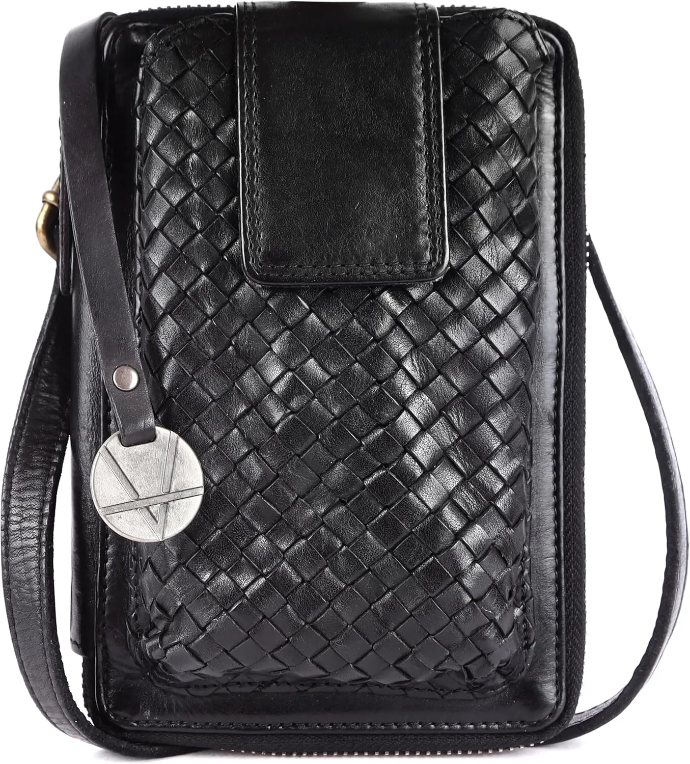 Genuine Leather Small Leather Crossbody Bags For Women Cell Phone Purse, Trendy Casual Detachable Strap