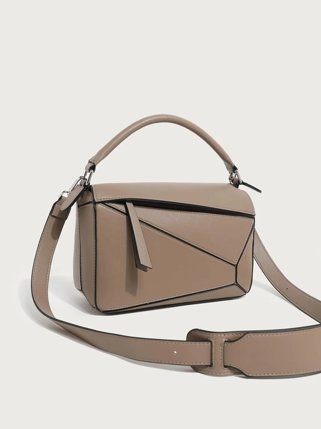 geometry bag splicing women's bag hand carrying big bag pillow bag web celebrity with the same fashion shoulder bag