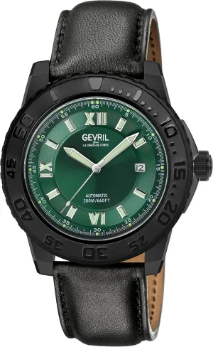 Gevril Seacloud Men's Automatic Watch, Genuine Leather Strap with Buckle