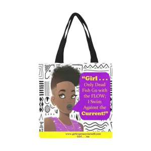 Girl Current Flow Canvas Tote Bag