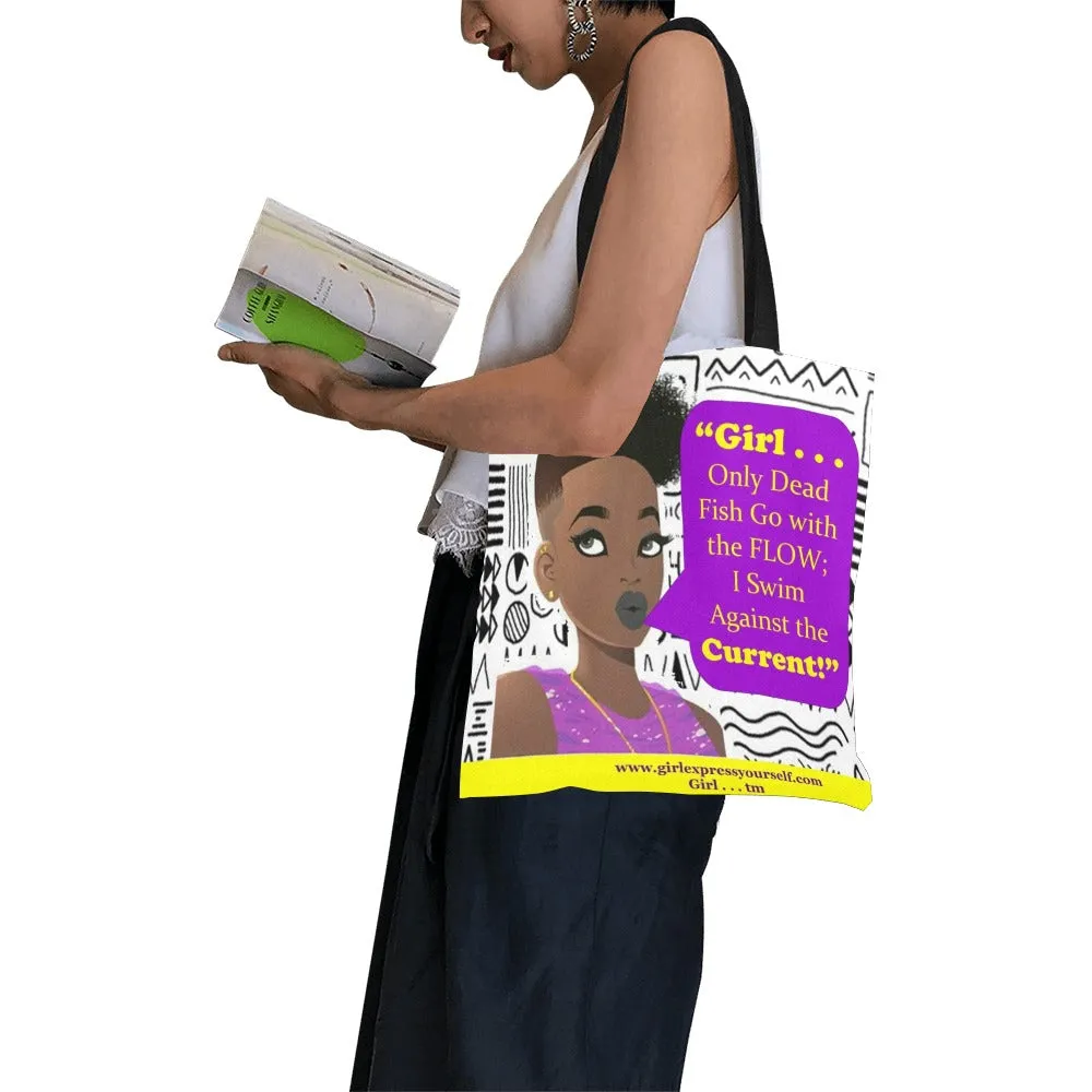 Girl Current Flow Canvas Tote Bag