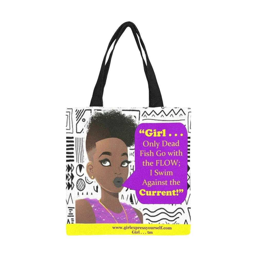 Girl Current Flow Canvas Tote Bag
