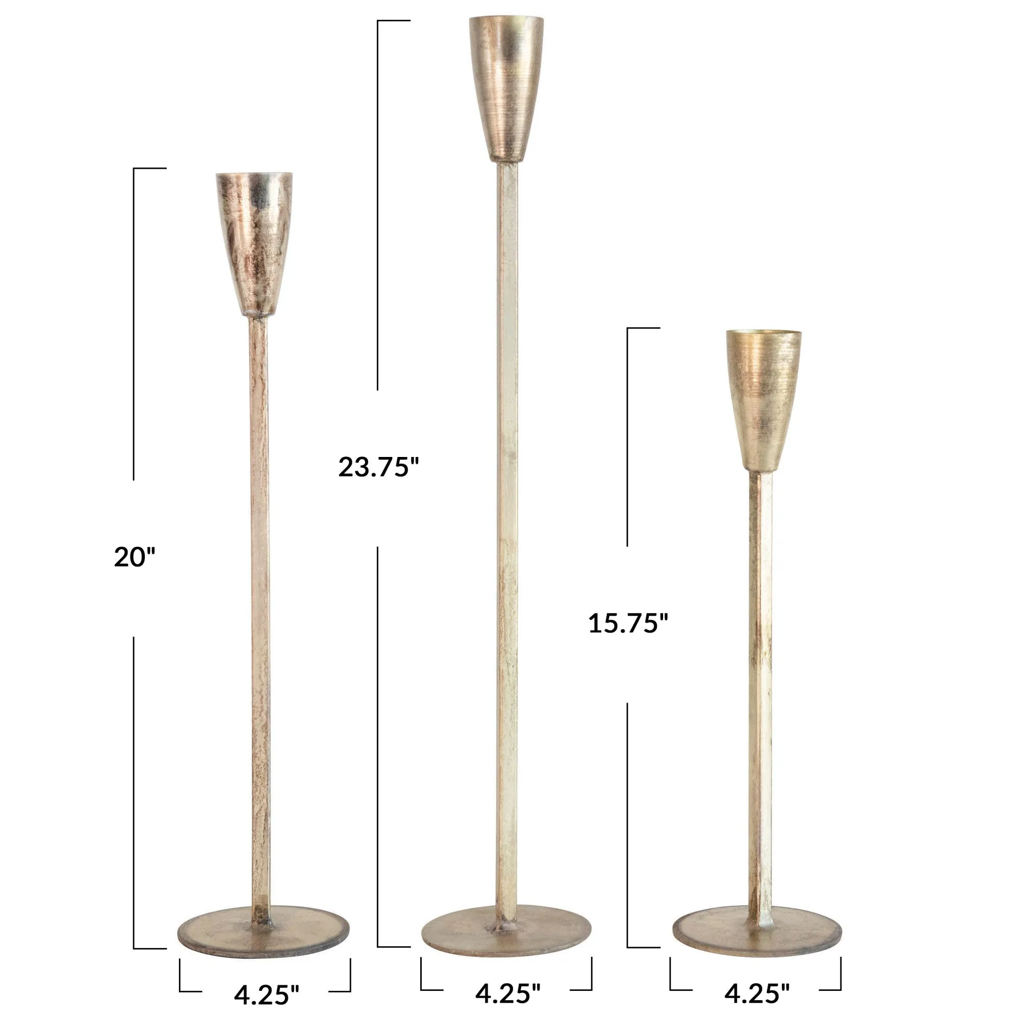 Gold Crackle Taper Candle holder