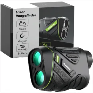 Golf Rangefinder with Slope, 1200 Yards Laser Range Finder, 7X Magnification, Rechargeable Range Finders Golfing with Flagpole Lock Vibration, Magnetic Strip, Golf Accessories for Hunting