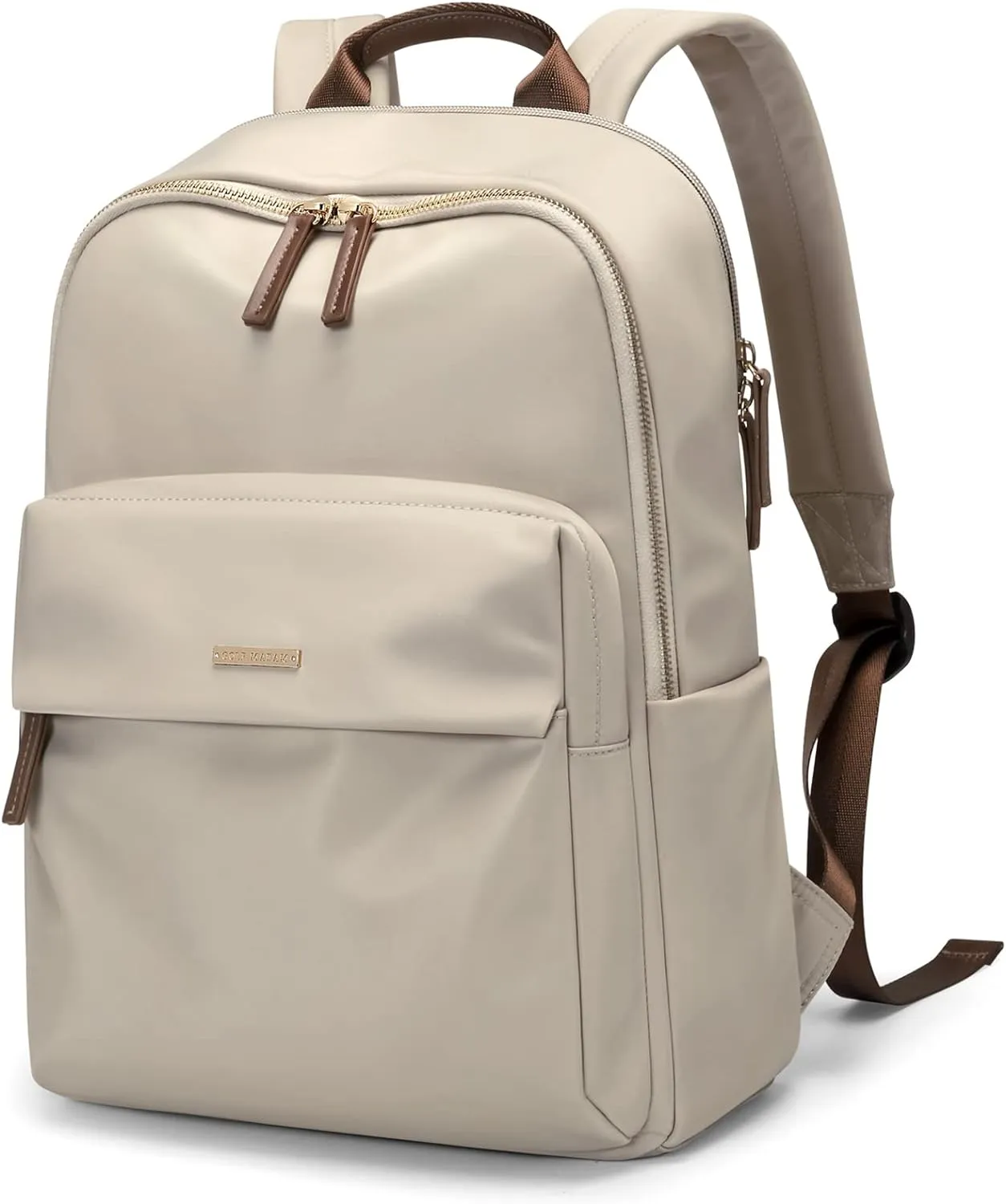 GOLF SUPAGS Laptop Backpack for Women Fits 14 Inch Notebook Casual Daypack Purse Work Travel College Bag (Apricot)