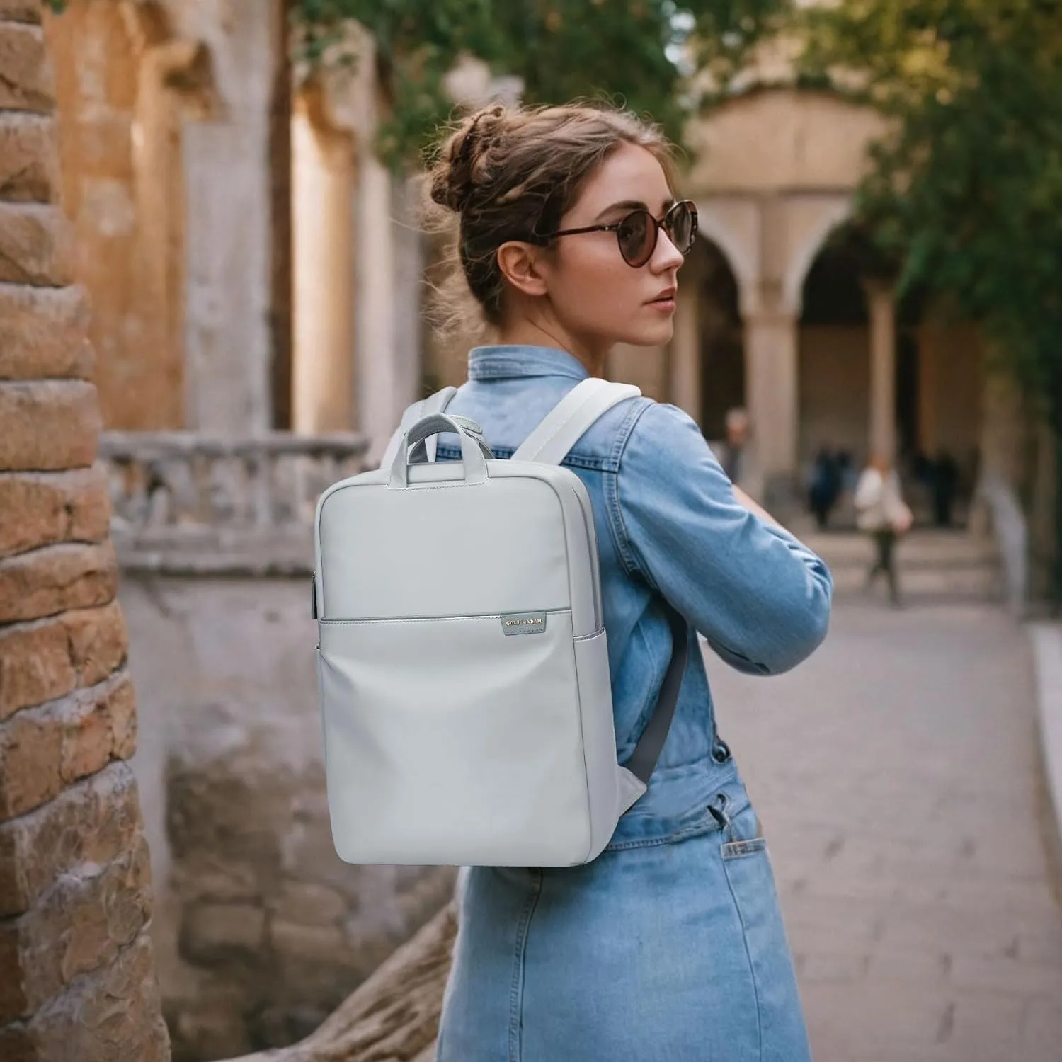 GOLF SUPAGS Travel Laptop Backpack for Women Anti Theft Slim Durable College Bookbag Business Computer Bag Fit 17Inch Notebook (Pale Grey, 17Inch)