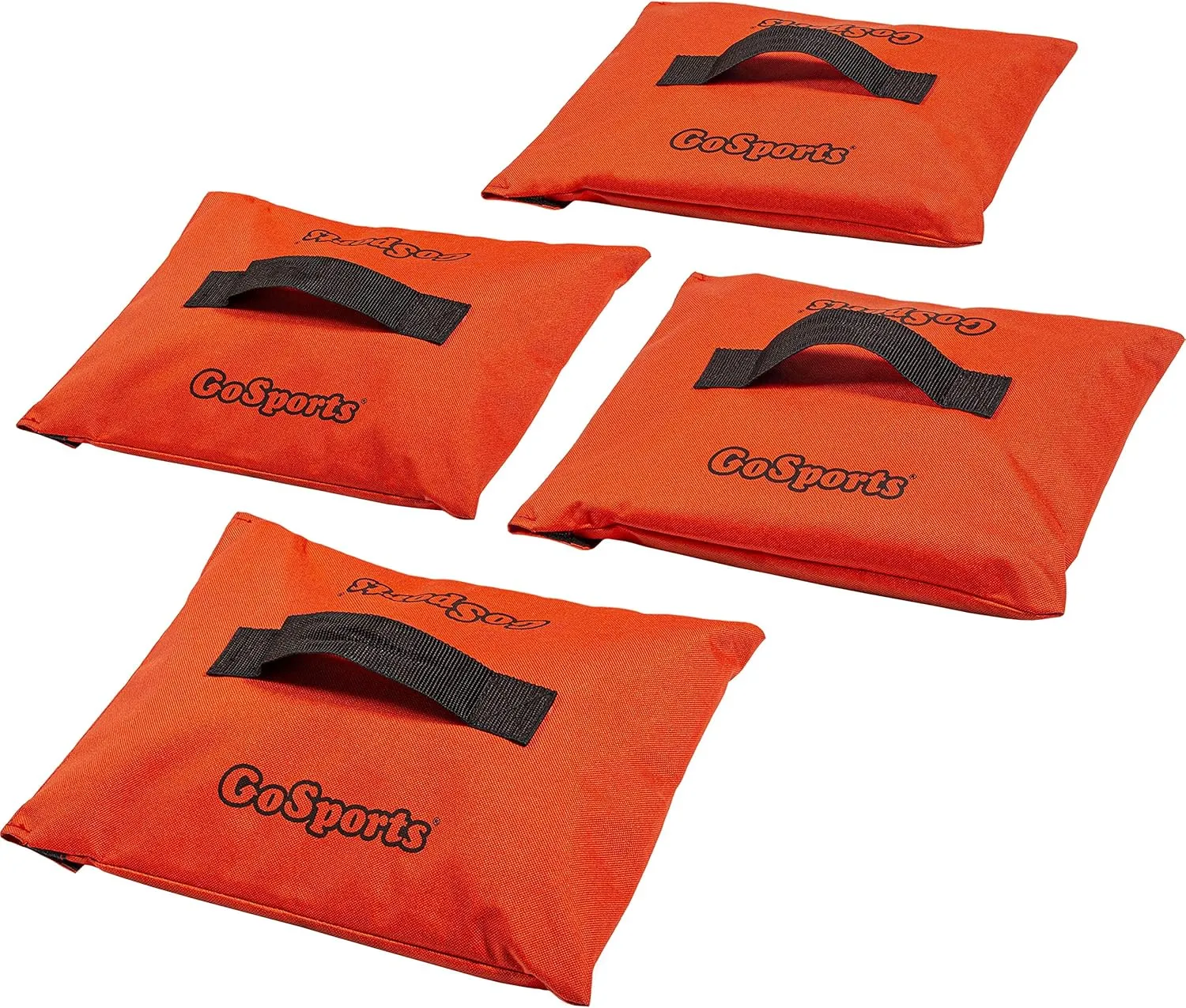 GoSports Sports Net Sandbags Set of 4 Weighted Anchors for Baseball Nets, Soccer Goals, Golf Nets, Football Nets, Hockey Nets and More, Orange