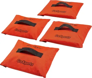 GoSports Sports Net Sandbags Set of 4 Weighted Anchors for Baseball Nets, Soccer Goals, Golf Nets, Football Nets, Hockey Nets and More, Orange
