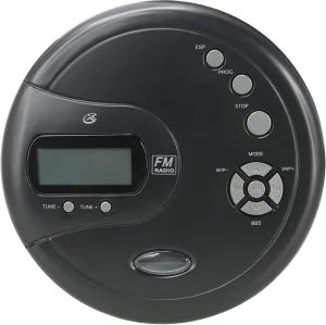 GPX PC332B Portable CD Player with Anti-Skip Protection, FM Radio and Stereo Earbuds - Black