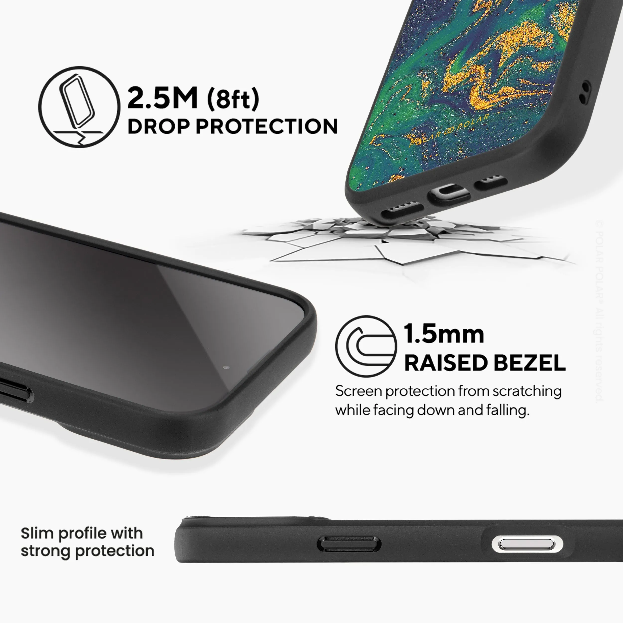 Green Night Quicksand - iPhone 16 Pro Frosted Black Bumper MagSafe Case