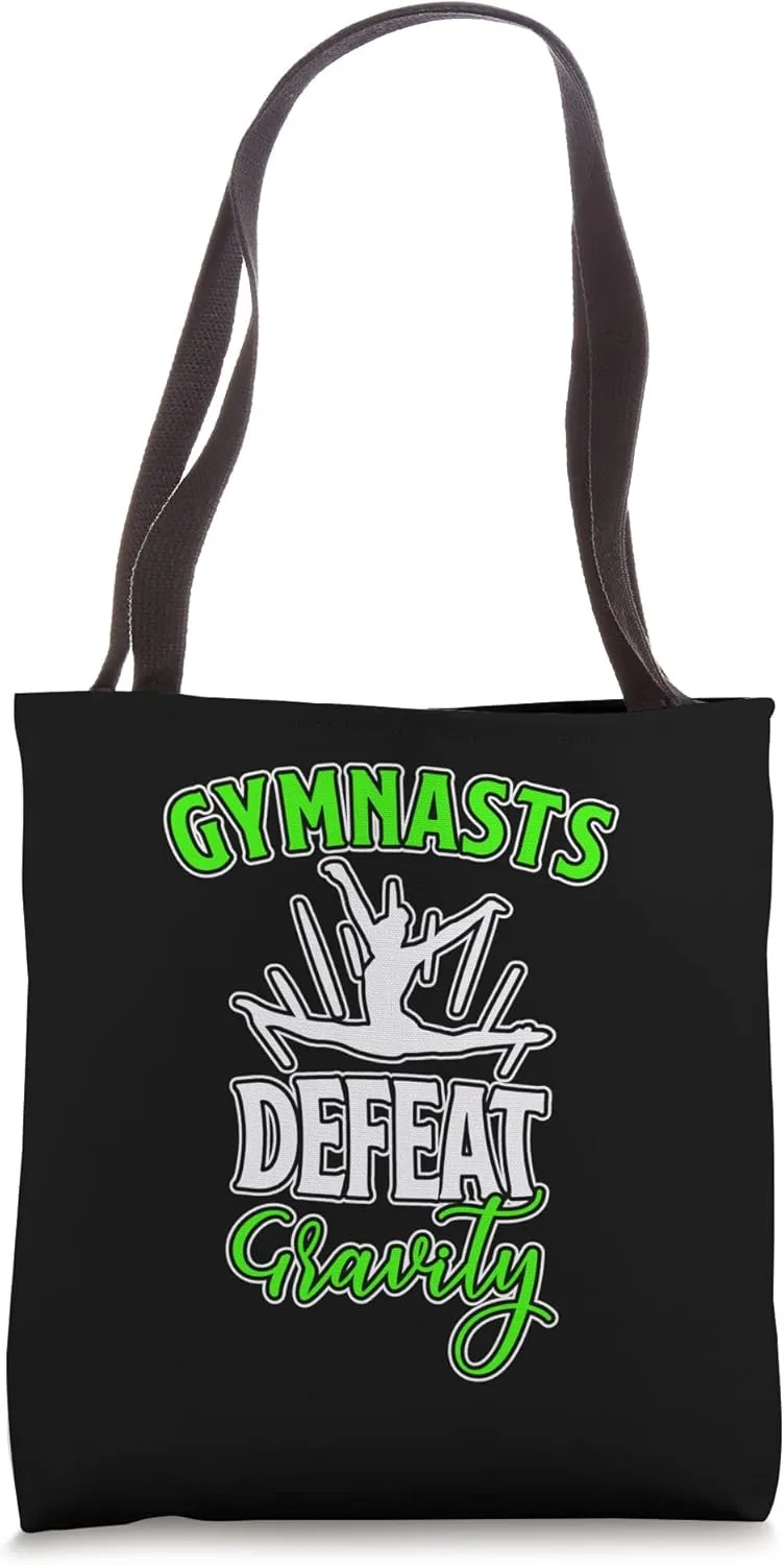 Gymnasts Defeat Gravity for Gymnastic Girls Women Tote Bag