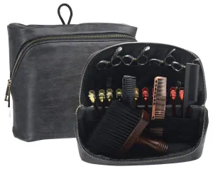 Hair Stylist Tools Storage Bag, Barber Carrying Case for Clippers Scissor Grooming Supplies Travel Kit, Hairdresser Accessories Equipment Organizer-Black