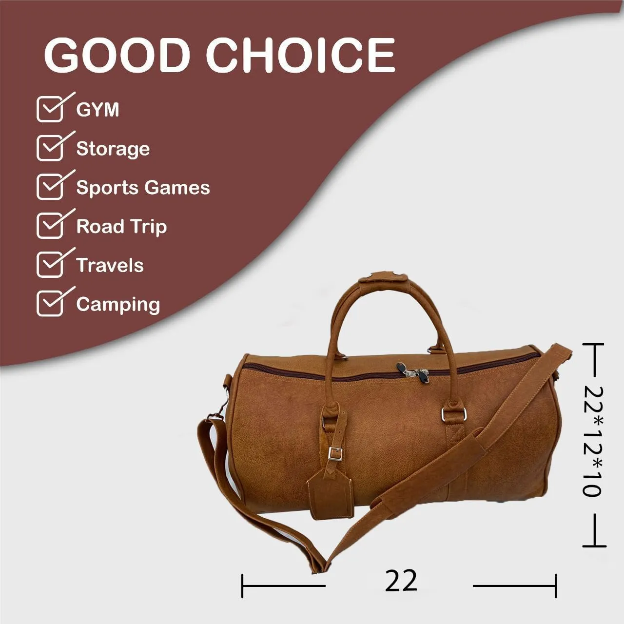 Handcrafted Leather Weekender Bag – Multi-Compartment Design for Travel,weekend outdoor sports gym Perfect for Men & Women