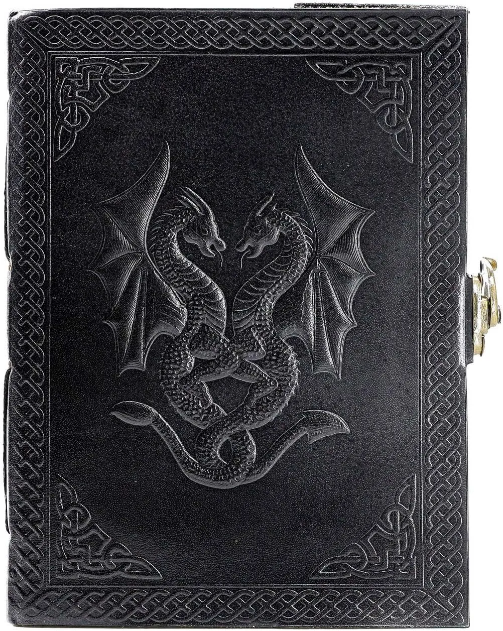 Handmade Leather Double Dragon Journal | Writing Notebook Diary | Bound Daily Notepad for Men & Women Unlined Paper Medium, Writing pad for Artist, Sketch