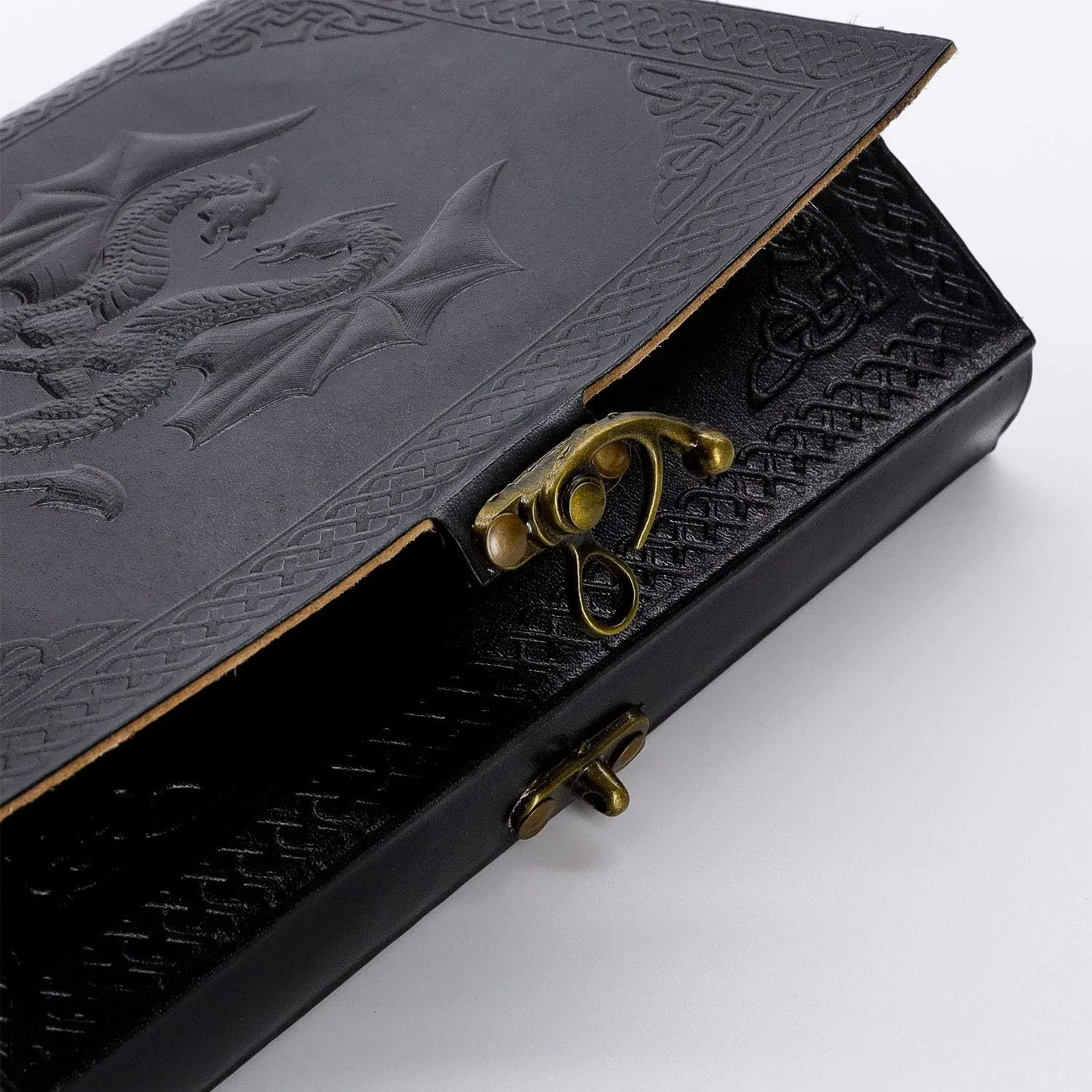 Handmade Leather Double Dragon Journal | Writing Notebook Diary | Bound Daily Notepad for Men & Women Unlined Paper Medium, Writing pad for Artist, Sketch