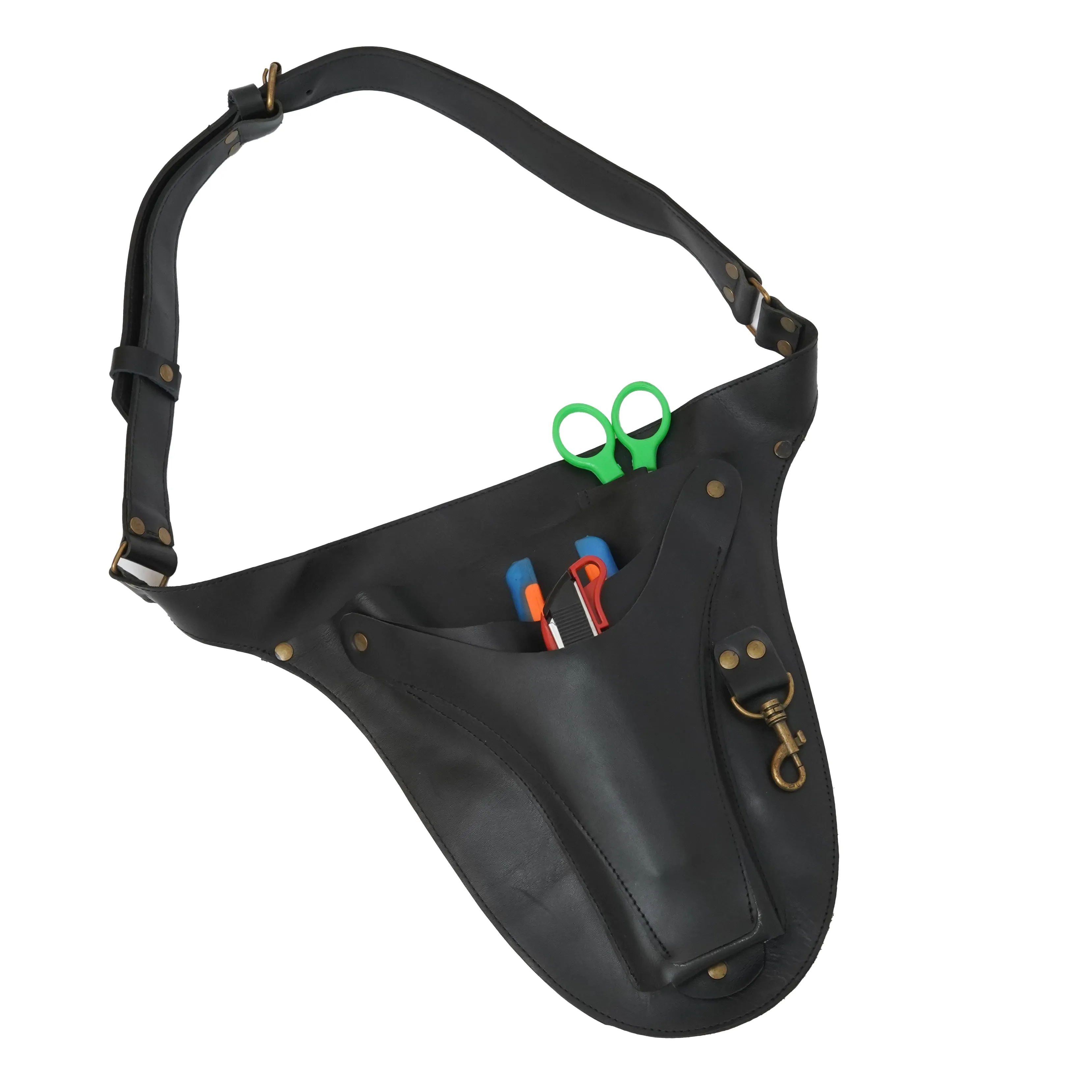 Handmade Leather Garden Tool Belt With Adjustable Strap