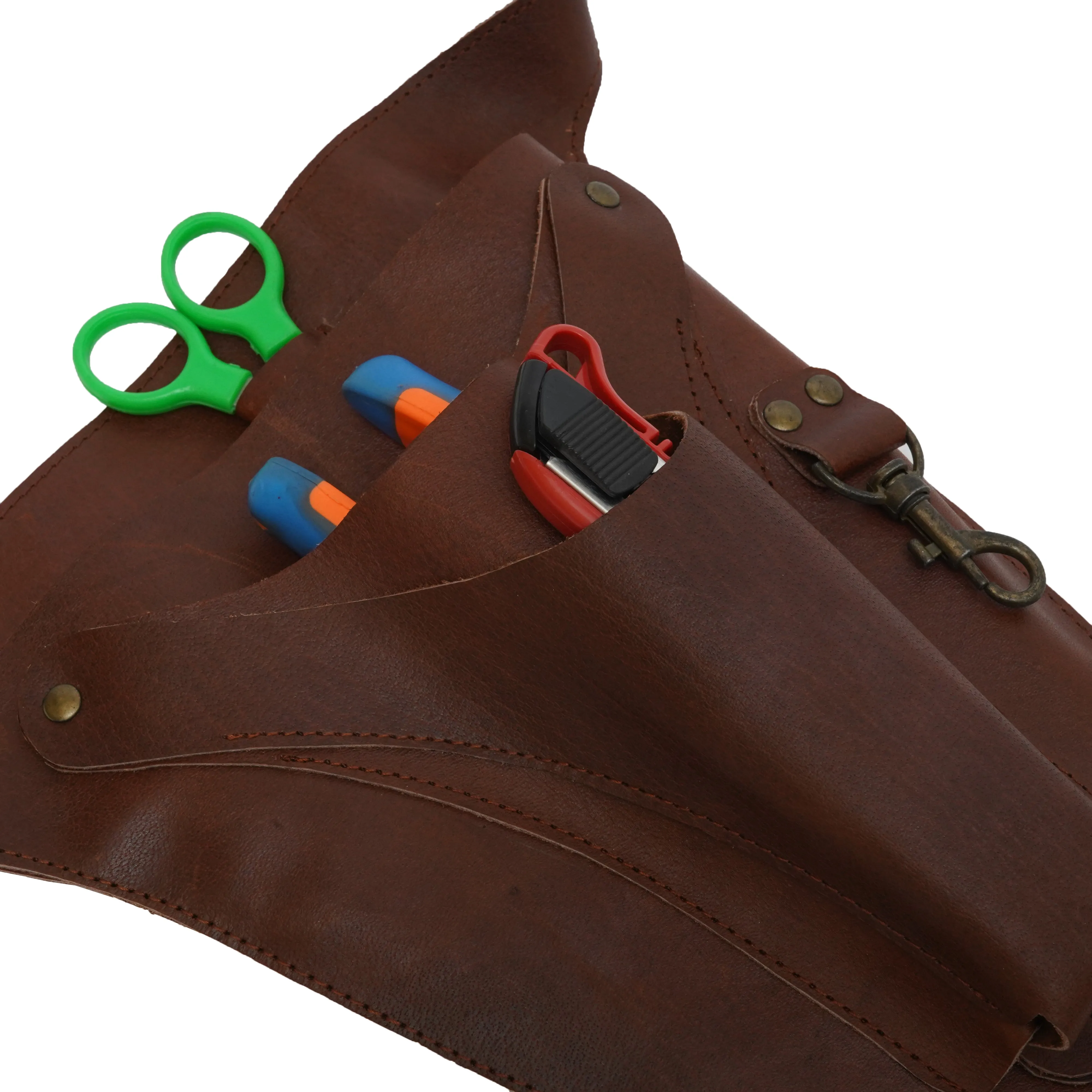 Handmade Leather Garden Tool Belt With Adjustable Strap