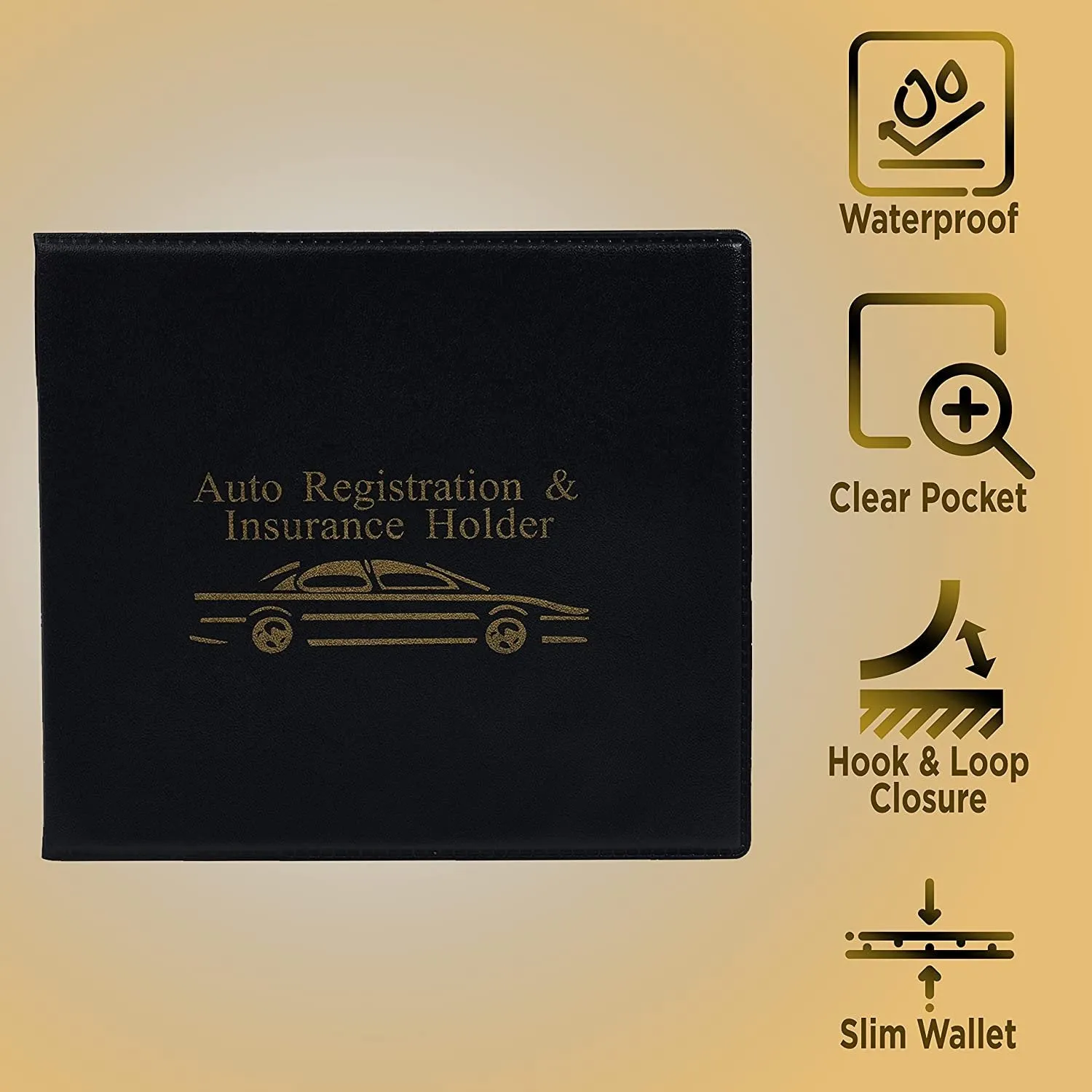 Handy Housewares Auto Registration & Insurance Holder Wallet - Keeps Your Car or Truck Documents Clean and Organized