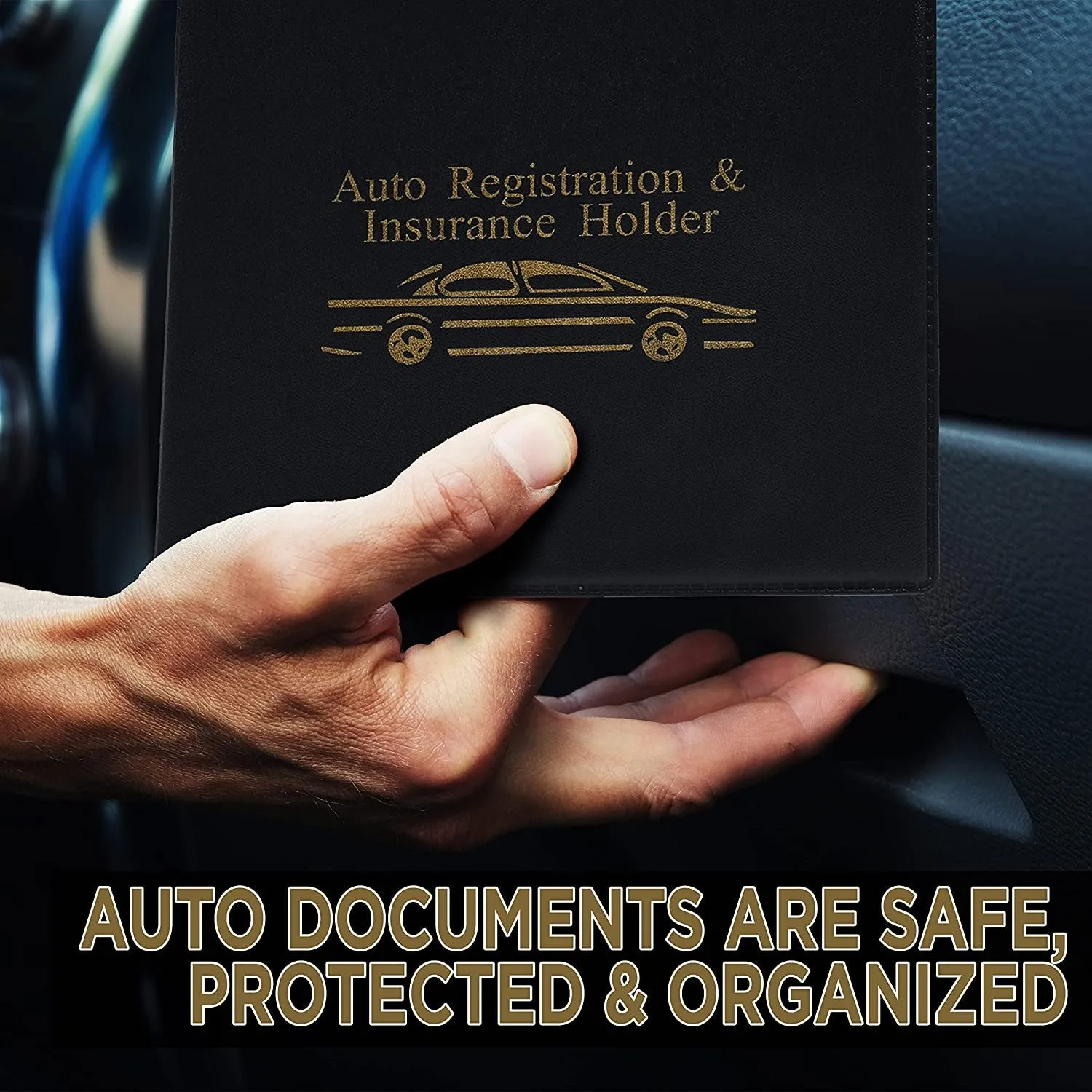 Handy Housewares Auto Registration & Insurance Holder Wallet - Keeps Your Car or Truck Documents Clean and Organized
