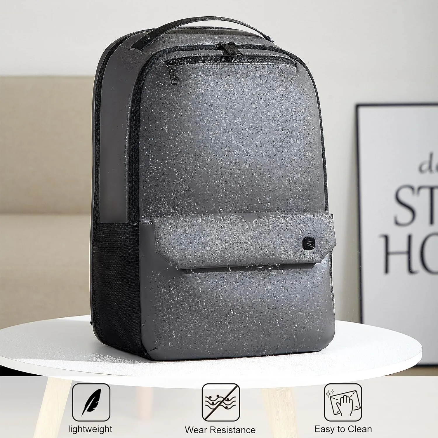 Hanke Carry on Backpack Toiletry Travel Laptop Backpack for Men & Women, Durable Rucksack Weekender Bag Daypack(Mineral Grey)
