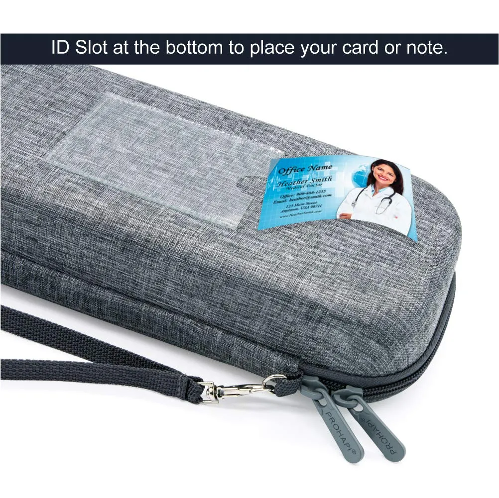 Hard Stethoscope Case, Large Stethoscope Carrying Case with ID Slot, Compatible with 3M Littmann/ADC/Omron/MDF Stethoscope Includes Mesh Pocket for Nurse Accessories (Volcanic Grey)