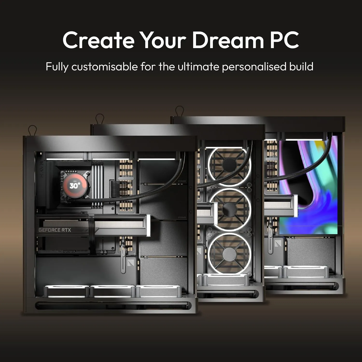 HAVN HS 420 Dual-Chamber Mid Tower PC Case ATX Black | Hybrid Design, 11x 140mm Fan Slots & 3X 420mm Radiator Support, SimpliCable Cable Management, Tempered Glass, PWM Fan Hub