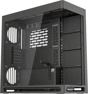 HAVN HS 420 Dual-Chamber Mid Tower PC Case ATX Black | Hybrid Design, 11x 140mm Fan Slots & 3X 420mm Radiator Support, SimpliCable Cable Management, Tempered Glass, PWM Fan Hub