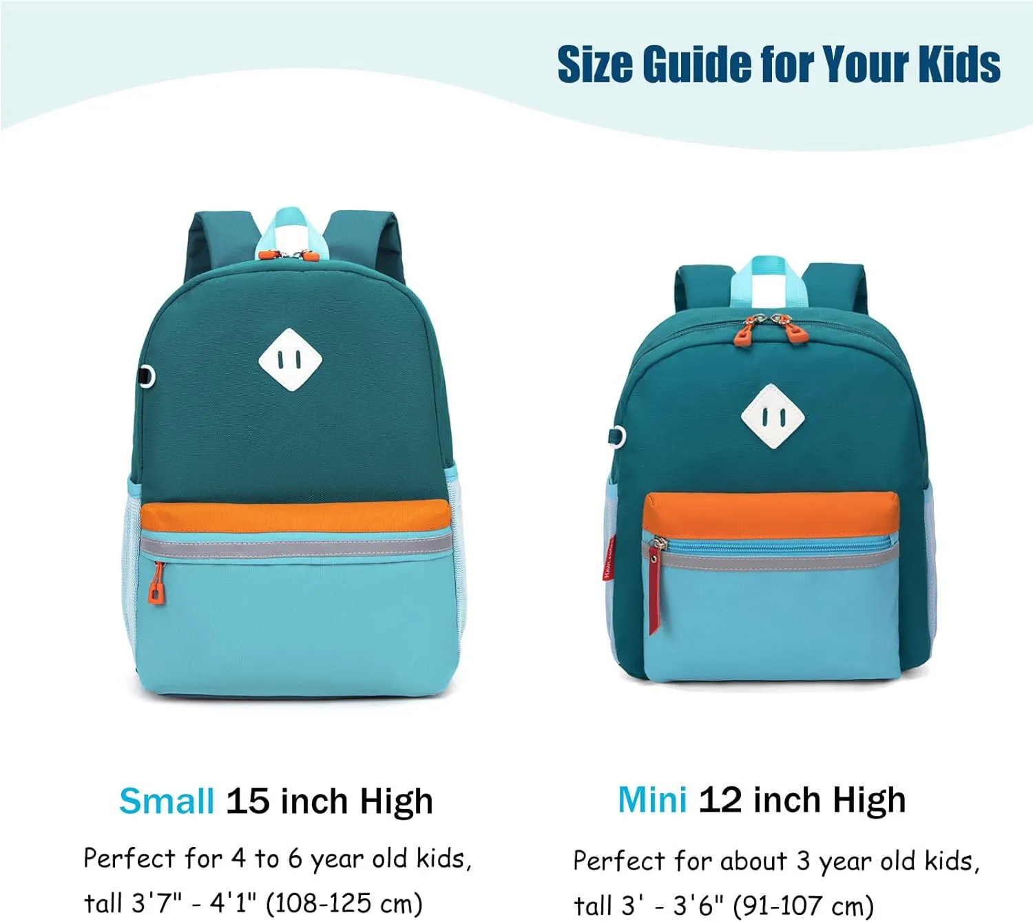 HawLander Little Kids Backpack for Boys Toddler School Bag Fits 3 to 6 years old, 12 inch, Blue